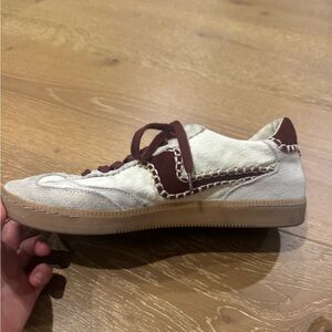 Dolce Vita Cream and Burgundy Sneakers